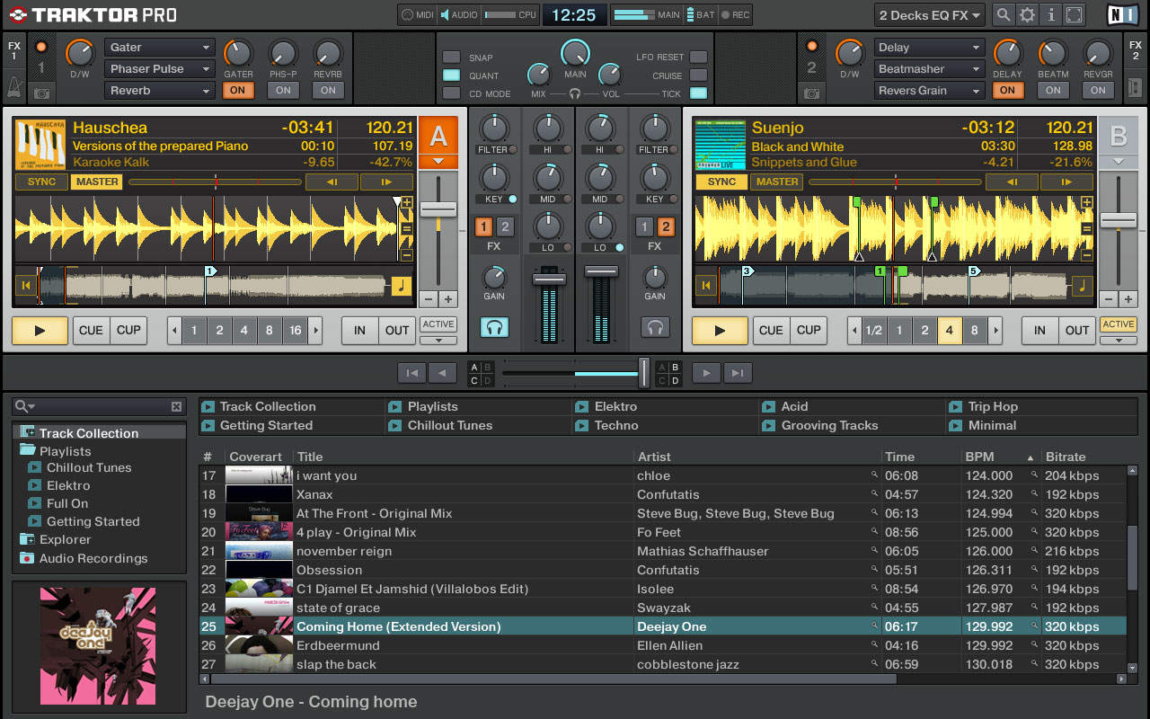 With all its other features, there's little physical room for browsing and sorting music in Traktor.