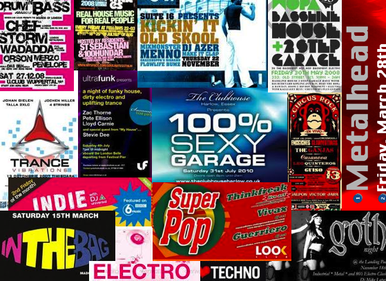 Club flyers of all types