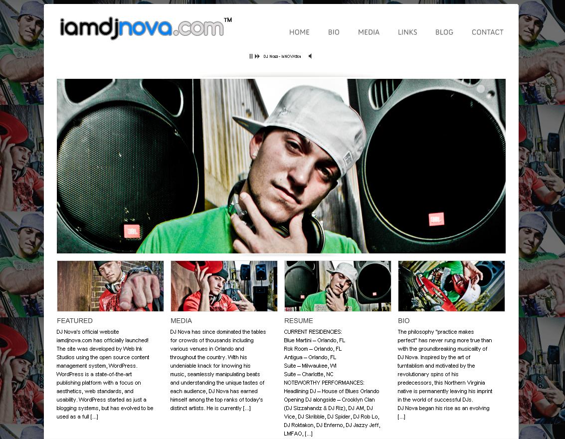 A typical DJ website: DJ Nova.