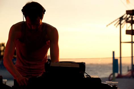dj on the beach