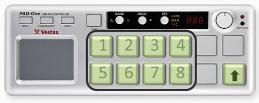 Vestax Pad One banks Vestax Pad One banks