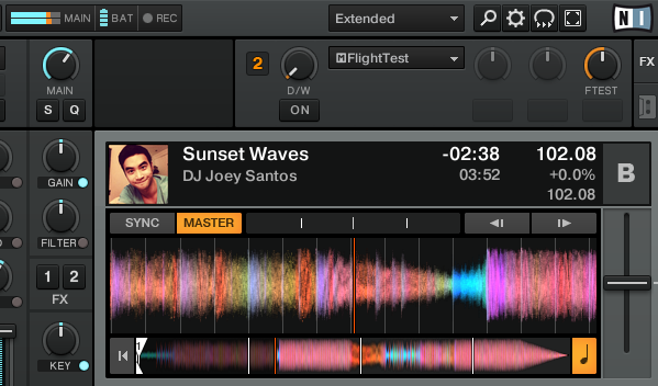 The VU meters on Traktor software (top middle) may be small, but they're accurate and have orange/red to show you clearly when you're peaking and really peaking...