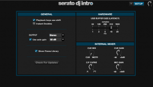 Serato DJ Intro set-up screen