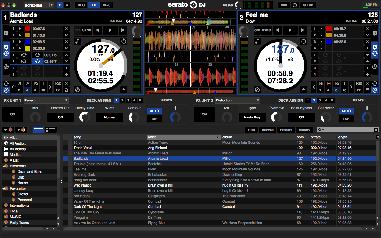 The Serato DJ software The Serato DJ software