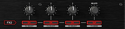 Pioneer DDJ-FX effects section Pioneer DDJ-FX effects section