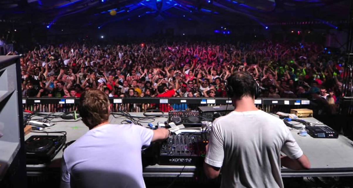One of the most famous DJ partnerships of all time, Sasha and John Digweed, pictured rocking Ministry of Sound in London.