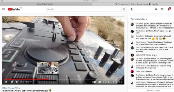 DJ streaming on YouTube